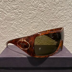 Authentic Vintage Prada Shield Sunglasses With Box And Booklet
